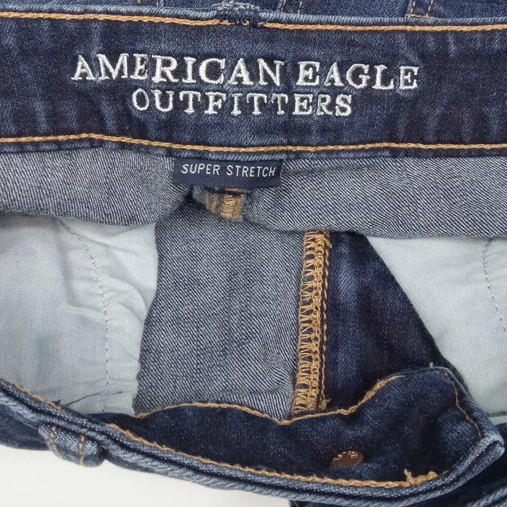 American Eagle AEO Denim Midi Super Stretch Denim Shorts Size 0 - Picture 7 of 9